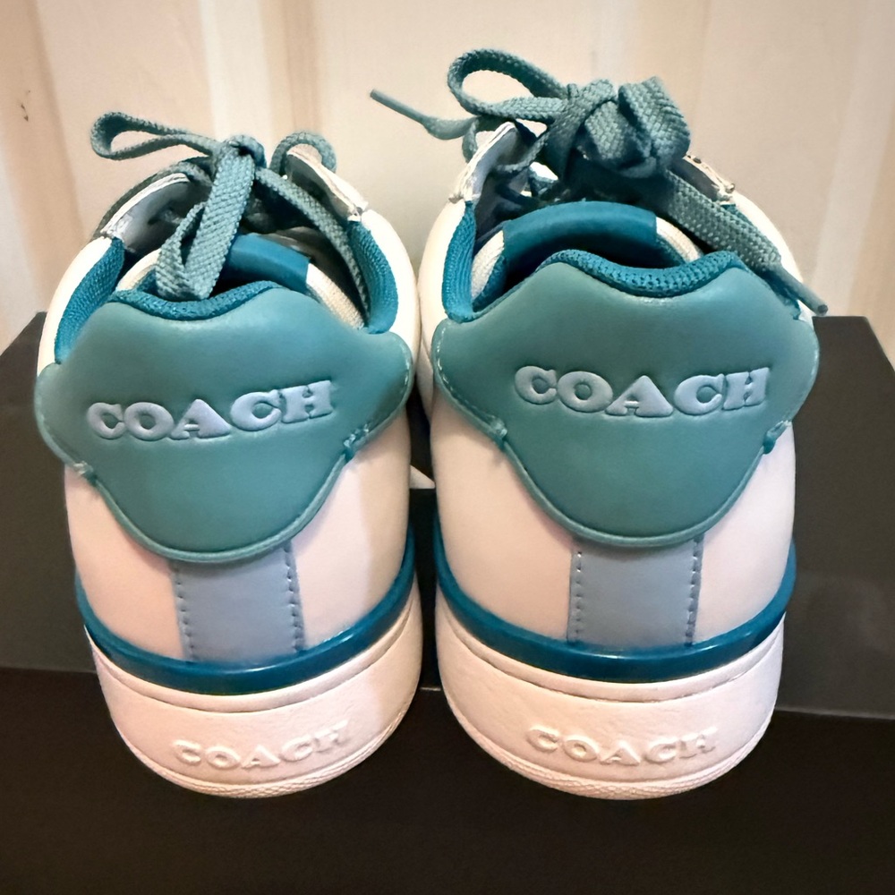 Coach Aqua and White sneakers size 8 - Picture 2 of 5